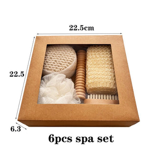 Bath Suit Seven - piece Bath Towel Bath Brush Grinding Stone Sisal Bath Flower Suit Holiday Gift Box Gift - Hstrends