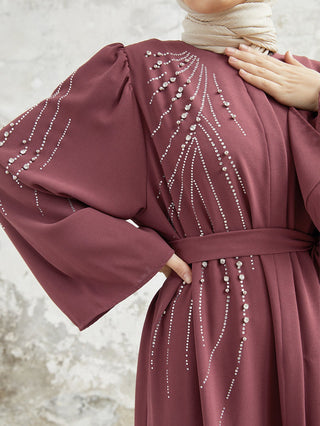 Beaded Bell - sleeved Long modest maxi Dress - Hstrends