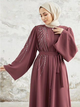 Beaded Bell - sleeved Long modest maxi Dress - Hstrends
