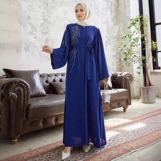 Beaded Bell - sleeved Long modest maxi Dress - Hstrends