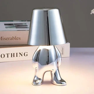 Bedside USB Chargeable Lamp Thinker Silver Edition - Hstrends