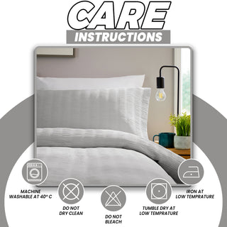 Belgravia Grey Microfibre Duvet Cover Set with Pillowcases Soft Easy Care Modern Quilt Bedding Bed Linen Set by OLIVIA ROCCO