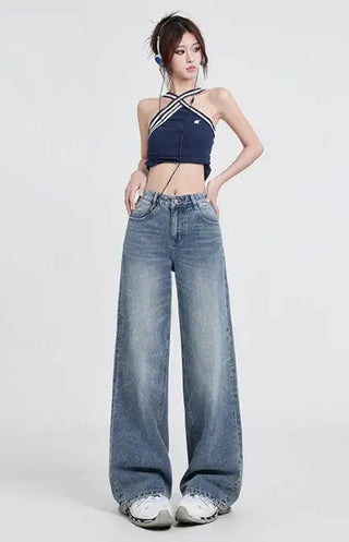 Bella Wide Leg High Waist Baggy Jeans - Hstrends