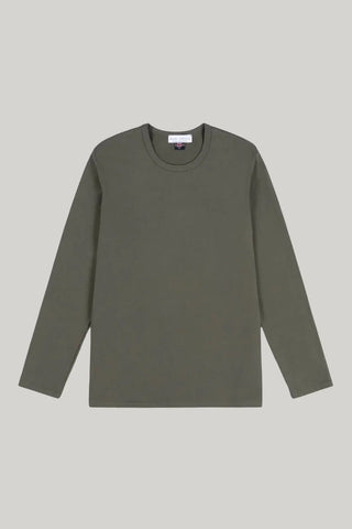 Bevis Long Sleeve Cotton T-shirt - Olive - Hstrends