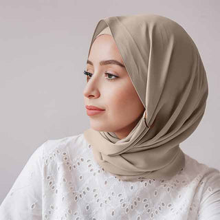 Big stretchy jersey hijab: Oatmeal - Hstrends