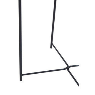 Black Powder Coated Metal Round Side Table with Intersecting Cross Base, Acero - Hstrends