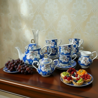 Warwickshire Royal Blue Bone China Tea Set