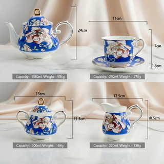Warwickshire Royal Blue Bone China Tea Set