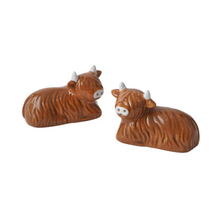 Bramble Farm Highland Cow Salt & Pepper Shakers In Gift Box - Hstrends
