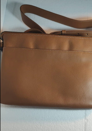 Brown Leather zip cross body bag - Hstrends