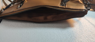 Brown Leather zip cross body bag - Hstrends
