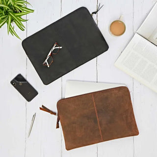 Buffalo Leather 14 Inch Laptop Case - Handmade - Hstrends