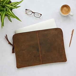 Buffalo Leather 14 Inch Laptop Case - Handmade - Hstrends