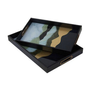 Celina Set Of Two Assorted Colour Rectangular Trays - Hstrends