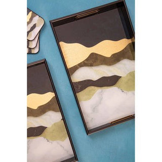Celina Set Of Two Assorted Colour Rectangular Trays - Hstrends