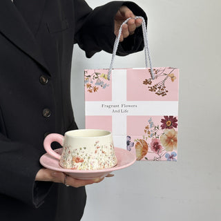 Ceramic Coffee Cup And Saucer Set in a Gift Box - Hstrends