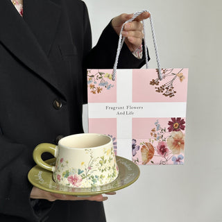 Ceramic Coffee Cup And Saucer Set in a Gift Box - Hstrends