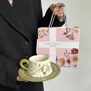 Ceramic Coffee Cup And Saucer Set in a Gift Box - Hstrends