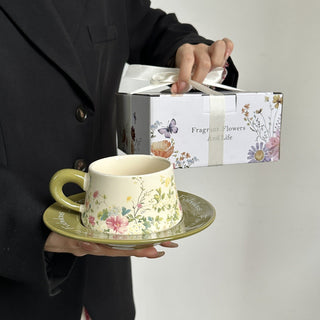 Ceramic Coffee Cup And Saucer Set in a Gift Box - Hstrends