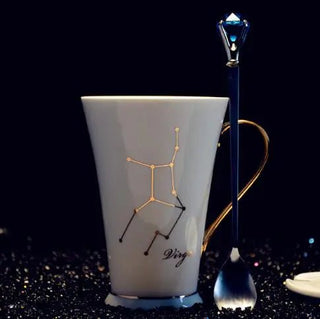 Ceramic Constellation Mug with White and Gold Handle - Hstrends