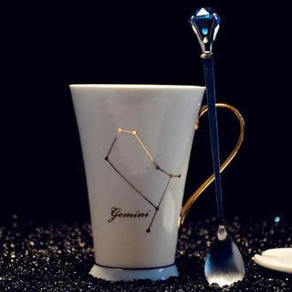 Ceramic Constellation Mug with White and Gold Handle - Hstrends