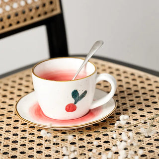 Ceramic Lemon Coffee Cup and Saucer Set - Hstrends
