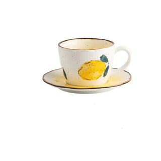 Ceramic Lemon Coffee Cup and Saucer Set - Hstrends