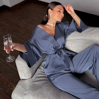 comfortable Sleepwear full sleeve 2 Piece satin set - Hstrends