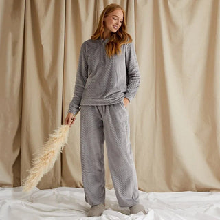 Cosy Chevron Loungewear Set in Shale Grey - Hstrends