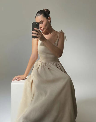 Cotton Women's Backless Elegant Strapless Dress - Hstrends