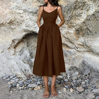 Cotton Women's Backless Elegant Strapless Dress - Hstrends