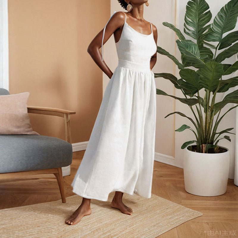 Cotton Women's Backless Elegant Strapless Dress
