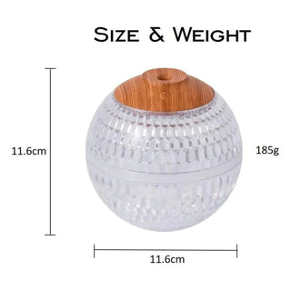 Crystal LED Aromatherapy Essential Oil Diffuser with Wooden Stand - Hstrends