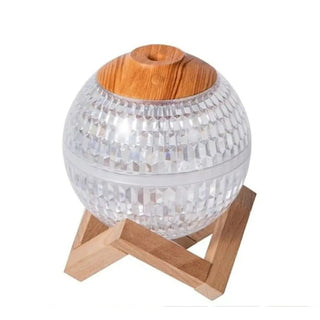 Crystal LED Aromatherapy Essential Oil Diffuser with Wooden Stand - Hstrends