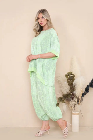 Lime Sequin Trim Harem Set dress - Premium women dresses from Lucyspark - Just £25! Shop now at hstrends