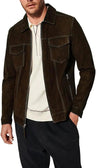 Dark Brown Suede Leather Shacket