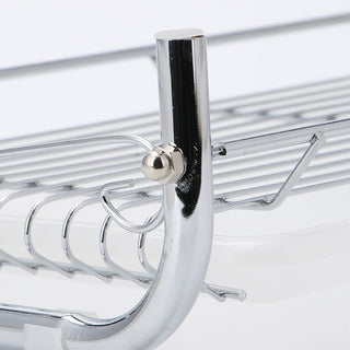 Double - layer Drain Dish Rack Multi - function Stainless Steel Kitchen Desktop Storage Dish Rack Home Storage Supplies - Hstrends