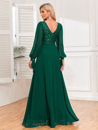 double v neck maxi dress DOUBLE V-NECK MAXI DRESS