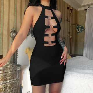 Hollow Out  women Summer Mini Bodycon Dress