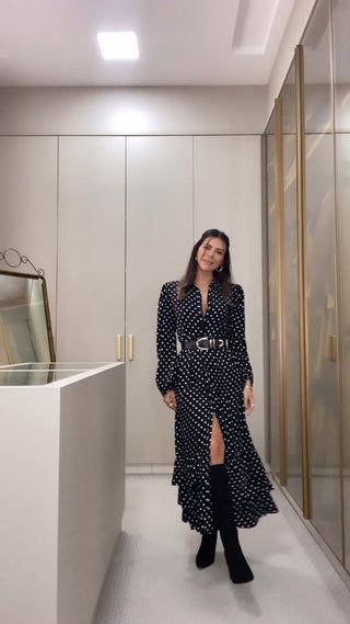 Long Sleeve Polka Dot Dress for Women