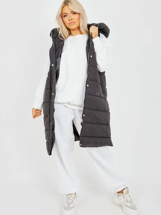 Stylewise Longline Padded Hooded Gilet - Premium Coats from Rising - Just £54! Shop now at hstrends