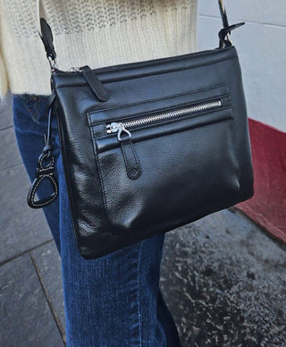 Ellen Leather 3 - Section Zip - Top Crossbody bag - Handmade by Saddler - Hstrends