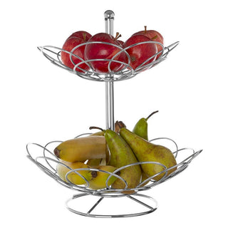 Ellipse 2 Tier Chrome Fruit Basket - Hstrends
