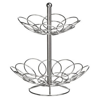 Ellipse 2 Tier Chrome Fruit Basket - Hstrends