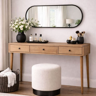 Emi - Black Metal Runway Oval Mirror - 120cm x 40cm - Hstrends