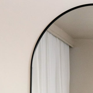 Emi - Black Metal Runway Oval Mirror - 120cm x 40cm - Hstrends
