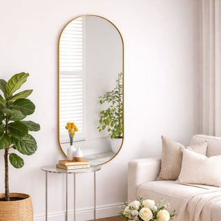 Emi - Full Length Gold Metal Runway Oval Mirror - 150cm x 60cm - Hstrends