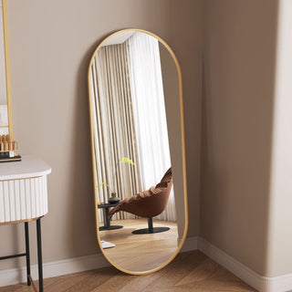 Emi - Full Length Gold Metal Runway Oval Mirror - 150cm x 60cm