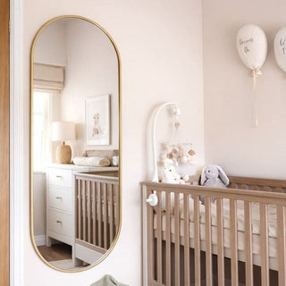 Emi - Full Length Gold Metal Runway Oval Mirror - 150cm x 60cm - Hstrends