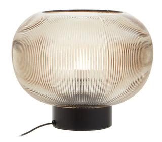Enola Large Ribbed Smoked Glass Table Lamp - Hstrends
